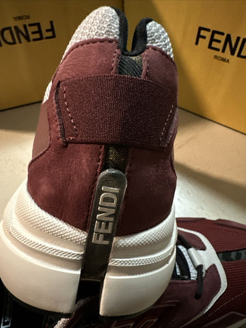 NIB $1100 Fendi Men FF Logo Athletic Sneakers Burgundy 13 US/12 UK