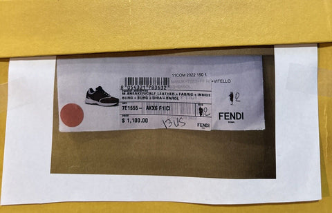 NIB $1100 Fendi Men FF Logo Athletic Sneakers Burgundy 13 US/12 UK