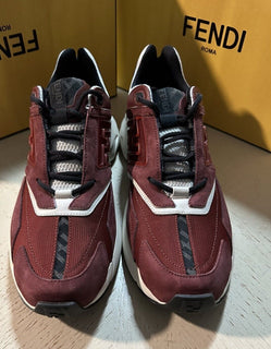 Мужские спортивные кроссовки Fendi FF с логотипом NIB, $1100, бордовые 13 US/12 UK