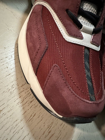 NIB $1100 Fendi Men FF Logo Athletic Sneakers Burgundy 13 US/12 UK
