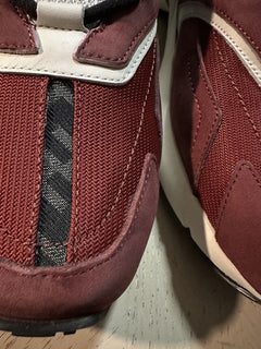 Мужские спортивные кроссовки Fendi FF с логотипом NIB, $1100, бордовые 13 US/12 UK