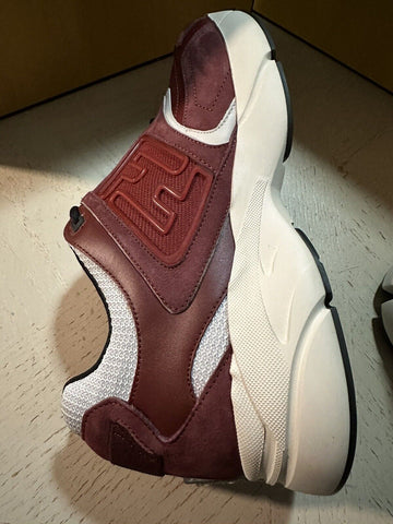 NIB $1100 Fendi Men FF Logo Athletic Sneakers Burgundy 13 US/12 UK