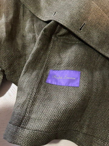 Neu mit Etikett: 1495 $ Ralph Lauren Purple Label Herren-Leinenblazer, Grün, 44R US/54R Eu