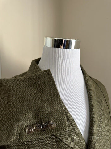 Neu mit Etikett: 1495 $ Ralph Lauren Purple Label Herren-Leinenblazer, Grün, 44R US/54R Eu