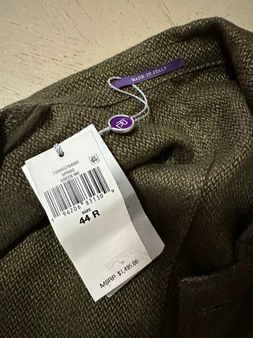 Neu mit Etikett: 1495 $ Ralph Lauren Purple Label Herren-Leinenblazer, Grün, 44R US/54R Eu