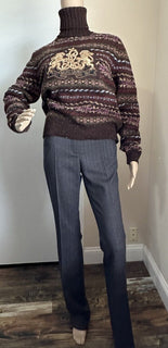 NWT $2490 Ralph Lauren Purple Label Женская водолазка Коричневый XS Италия