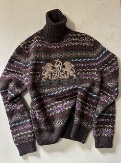NWT $2490 Ralph Lauren Purple Label Женская водолазка Коричневый XS Италия