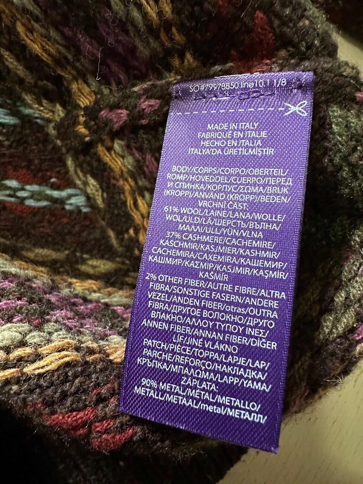 NWT $2490 Ralph Lauren Purple Label Женская водолазка Коричневый XS Италия