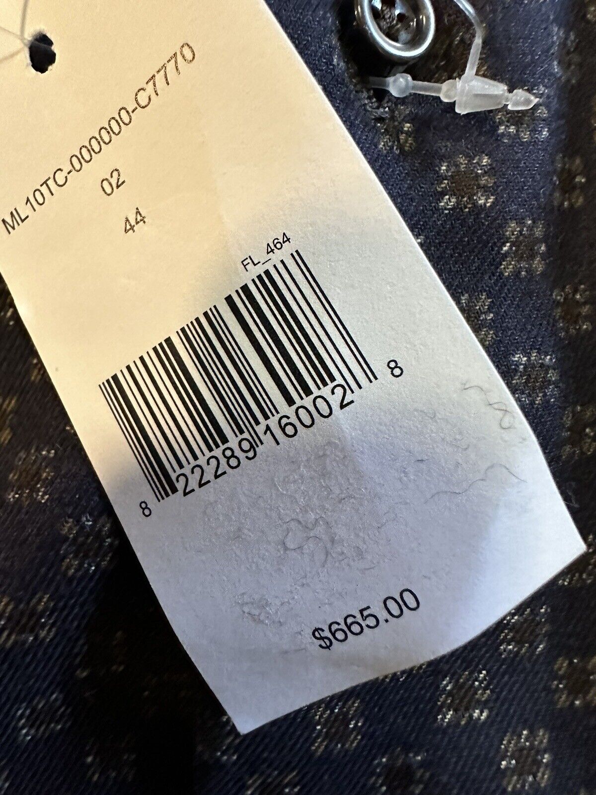 NWT $665 Isaia Medallion Button Soft Cotton Down Shirt Multicolor Size 17.5/44