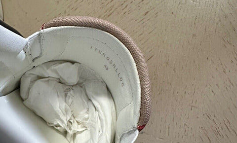 NIB Burberry Men Thompson Plaid Check Canvas Leather Sneakers Beige/Black 10 US