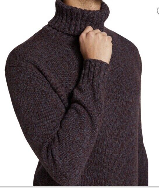 NWT $2150 Loro Piana Dolcevita Garve Cashmere Turtleneck Sweater Burgundy 52 Eu