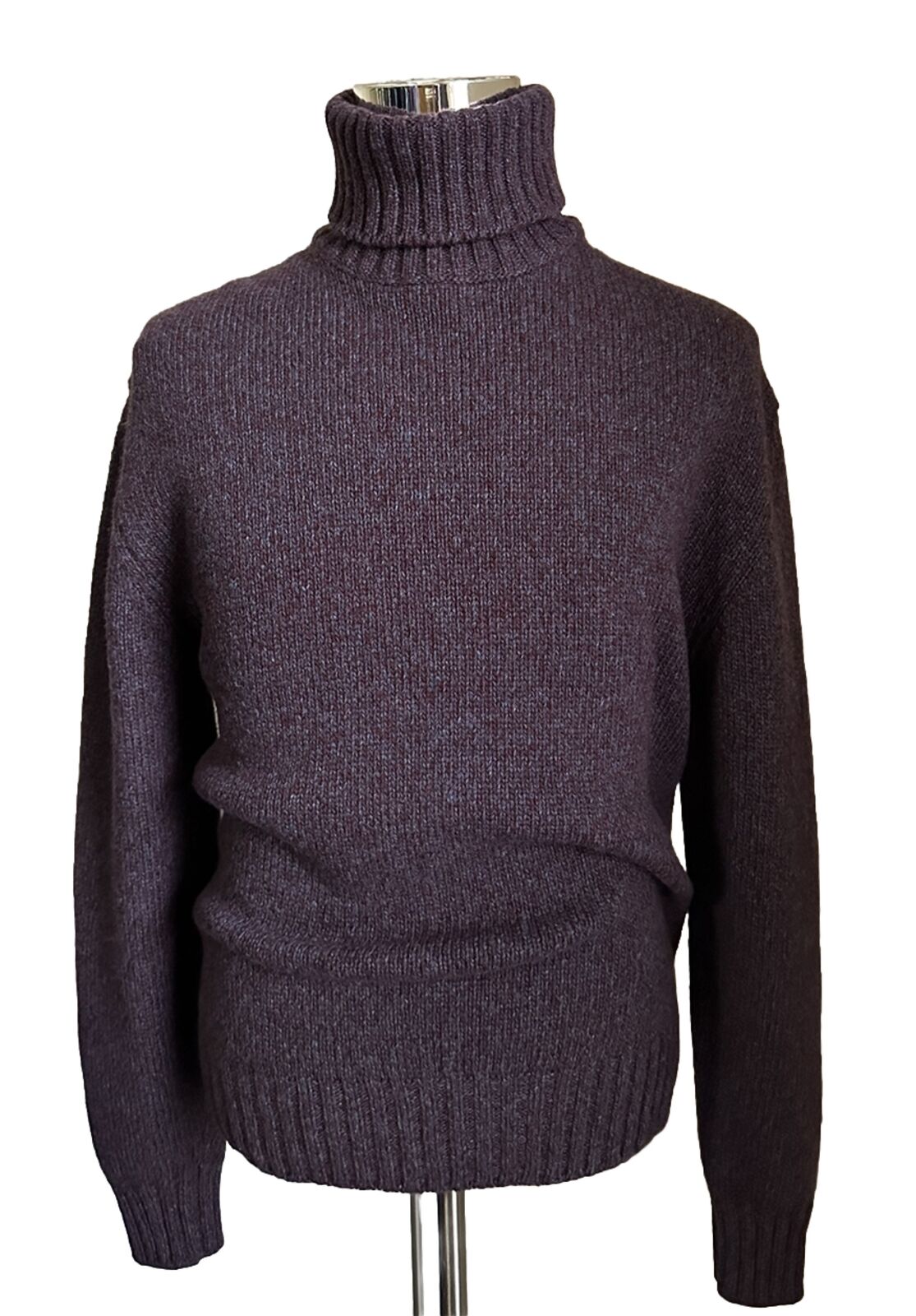 NWT $2150 Loro Piana Dolcevita Garve Cashmere Turtleneck Sweater Burgundy 52 Eu