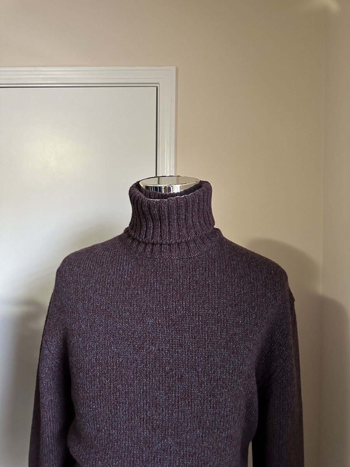 NWT $2150 Loro Piana Dolcevita Garve Cashmere Turtleneck Sweater Burgundy 52 Eu