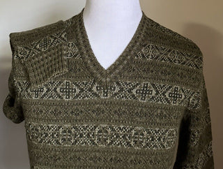 NWT $1695 Ralph Lauren Purple Label Men V Neck  Sweater Green/Multi S Italy