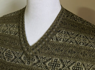 NWT $1695 Ralph Lauren Purple Label Men V Neck  Sweater Green/Multi S Italy