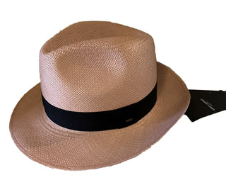 NWT $650 Saint Laurent Men Straw Fedora Hat Pink Size XL ( 60 ) Italy