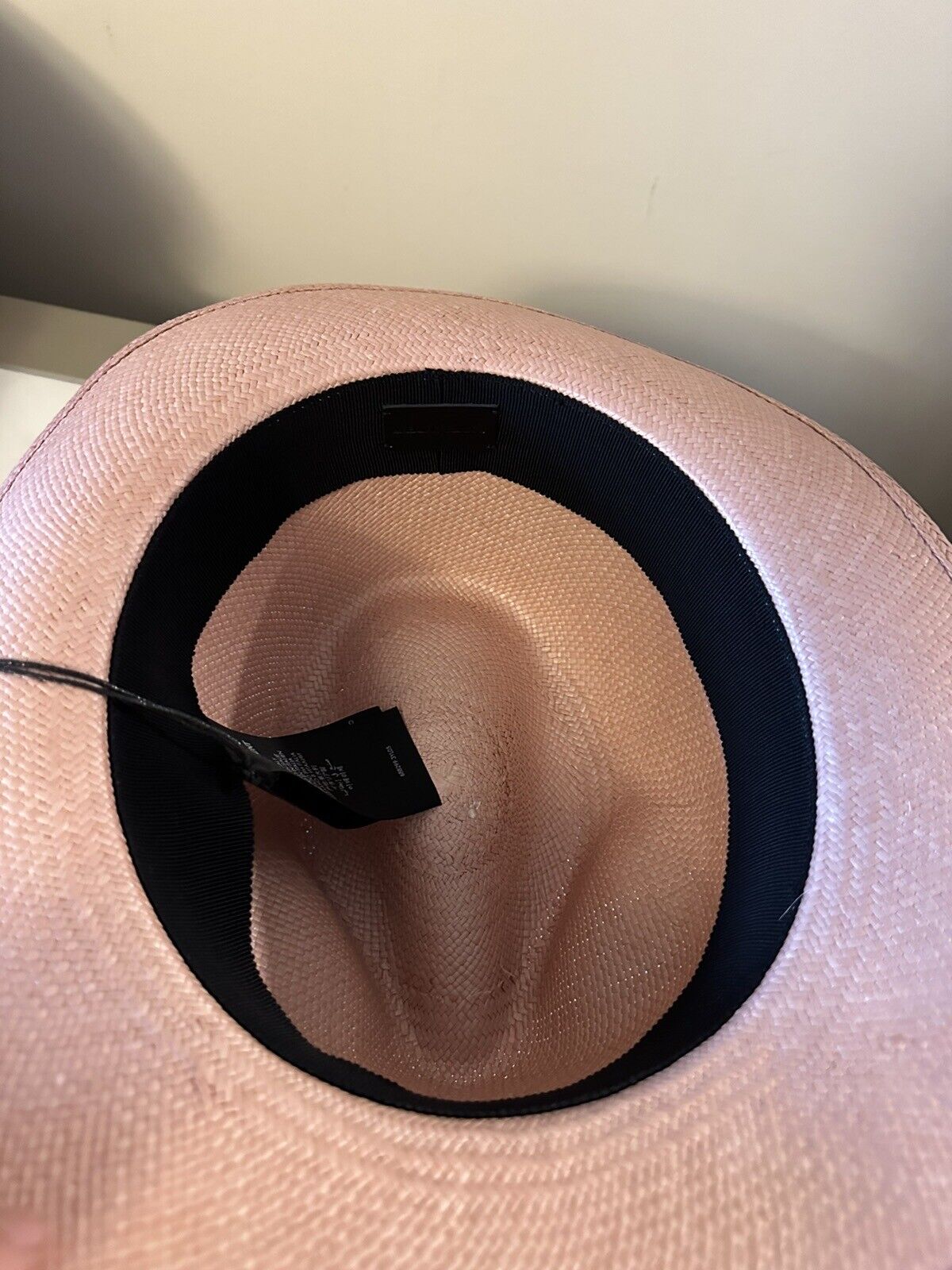 NWT $650 Saint Laurent Men Straw Fedora Hat Pink Size XL ( 60 ) Italy