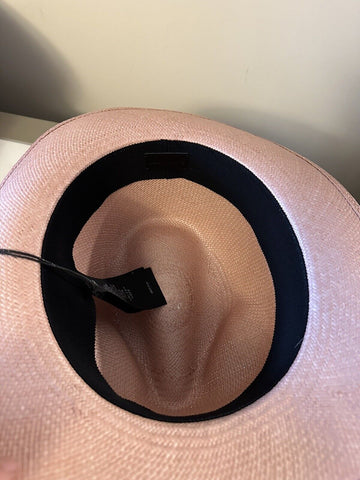 NWT $650 Saint Laurent Men Straw Fedora Hat Pink Size XL ( 60 ) Italy