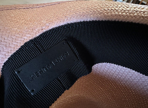 NWT $650 Saint Laurent Men Straw Fedora Hat Pink Size XL ( 60 ) Italy