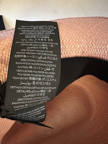 NWT $650 Saint Laurent Men Straw Fedora Hat Pink Size XL ( 60 ) Italy