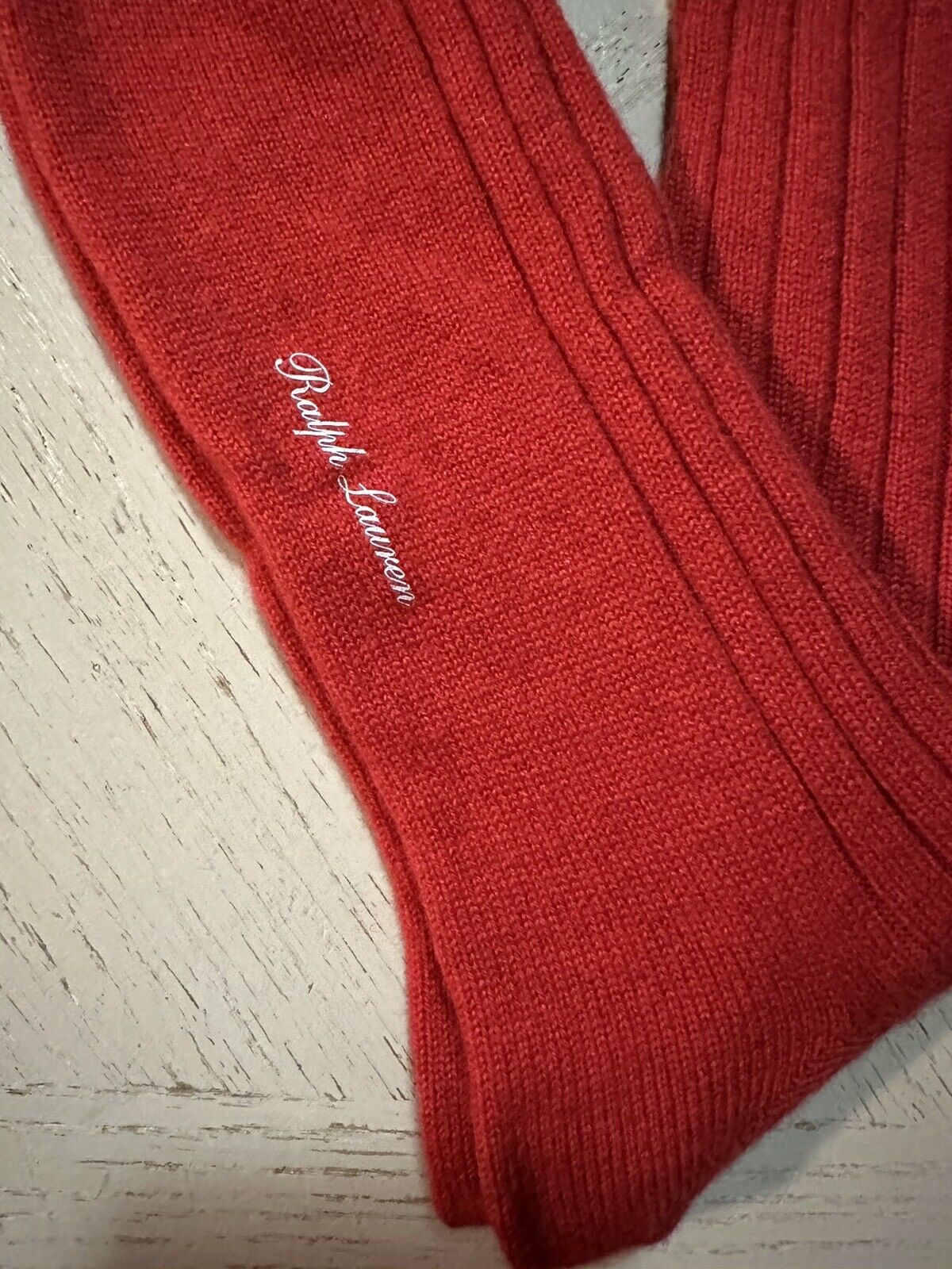 NWT $130 Ralph Lauren Purple Label Cashmere Men Socks Red Size  L