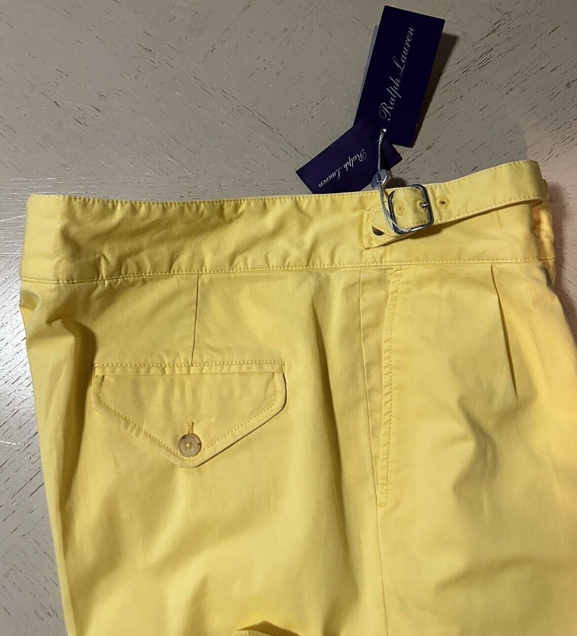 NWT Ralph Lauren Purple Label Men Linen/Cotton Pants Yellow 38 US/54 Eu