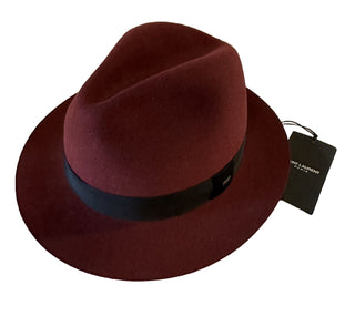 NWT  Saint Laurent fedora hat in rabbit felt DK Burgundy Size S ( 56 ) Italy