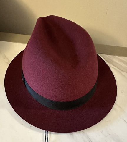 NWT  Saint Laurent fedora hat in rabbit felt DK Burgundy Size S ( 56 ) Italy