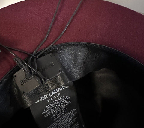 NWT  Saint Laurent fedora hat in rabbit felt DK Burgundy Size S ( 56 ) Italy