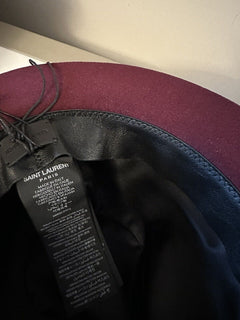 NWT  Saint Laurent fedora hat in rabbit felt DK Burgundy Size S ( 56 ) Italy