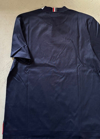 New $540 Thom Browne Short Sleeve Mockneck T Shirt Navy Size L ( 3 ) Italy