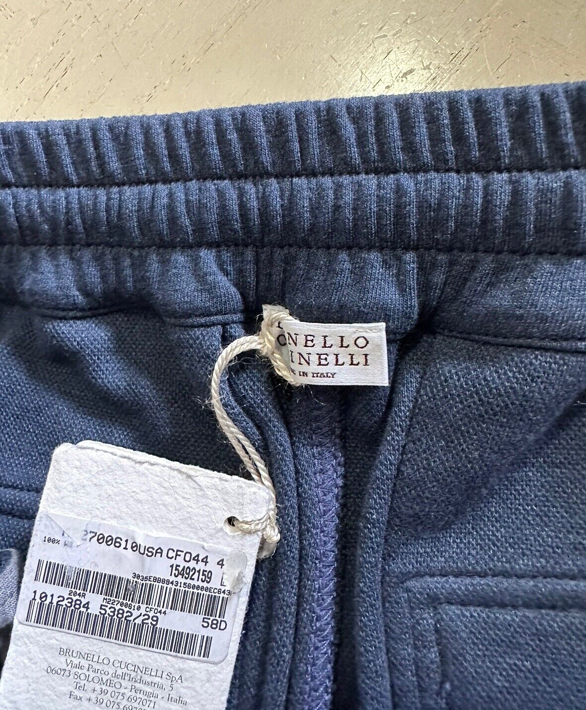 New $1850 Brunello Cucinelli Men’s Drawstring Jogger Track Pants Navy Size L