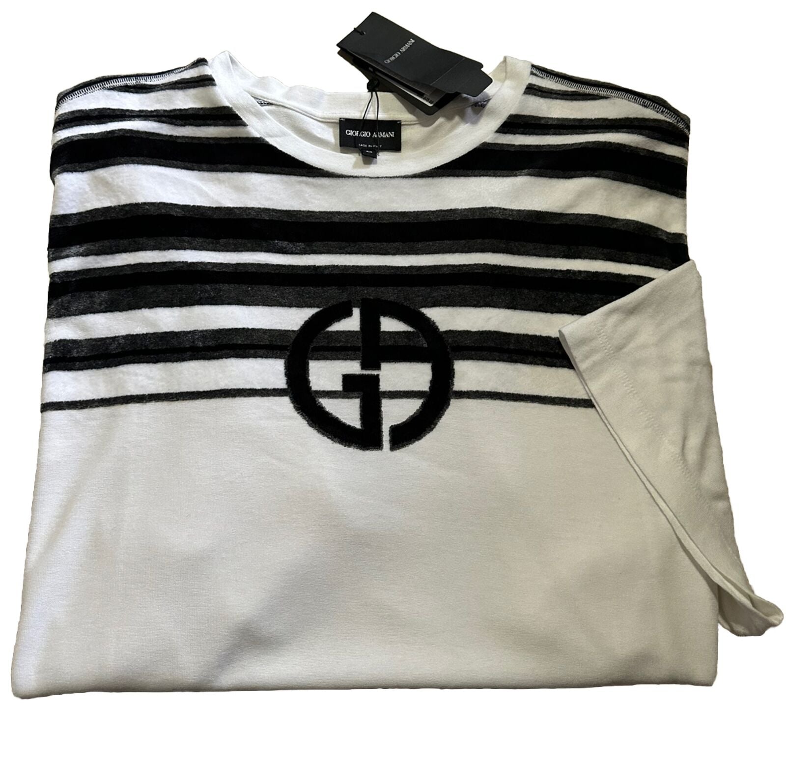 NWT $675 Giorgio Armani Men’s G T Shirt White/Black XXXL ( 60 Eu ) Italy
