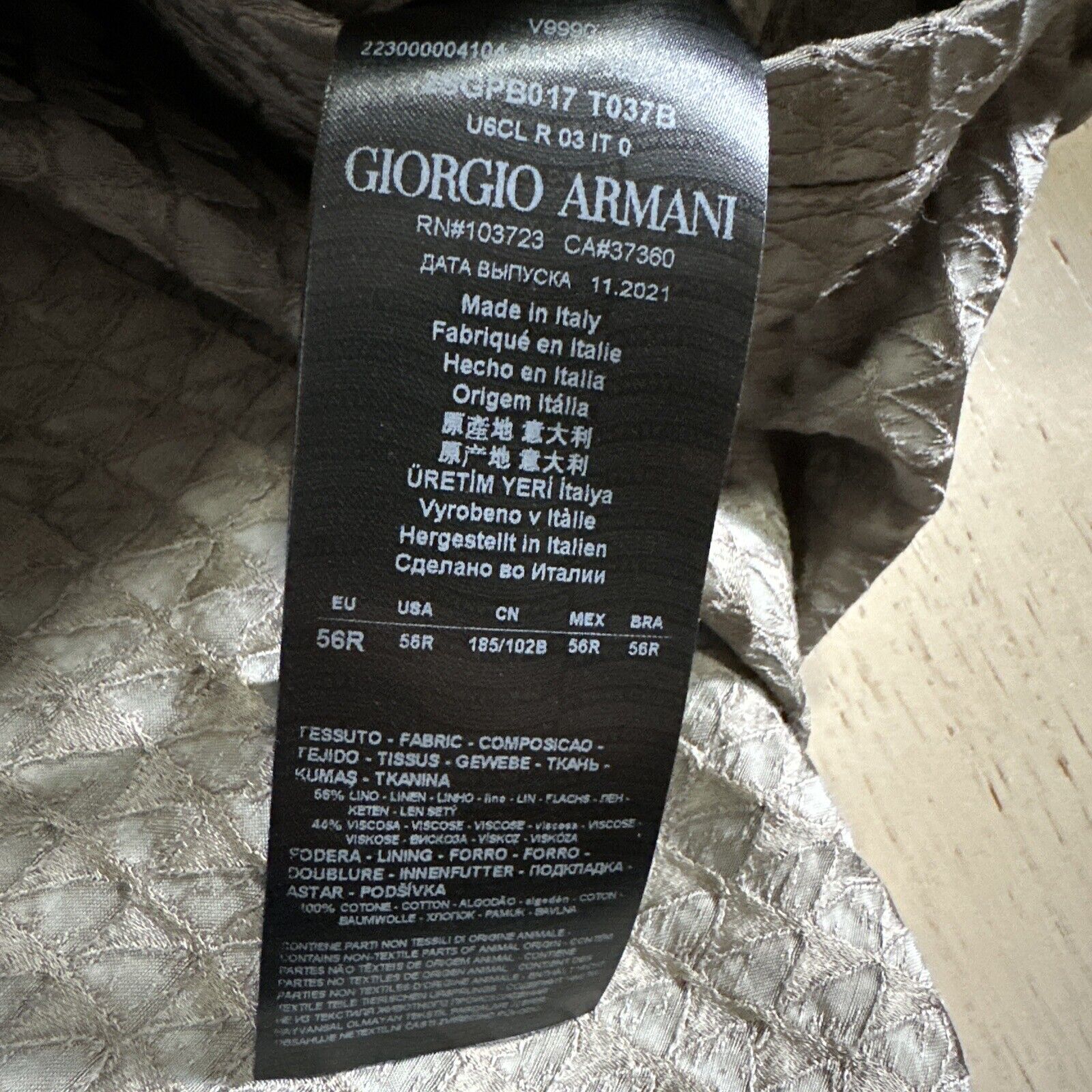 NWT $1295 Giorgio Armani Mens Drawstring Bermuda Shorts Pants Gray 40 US/56 Eu