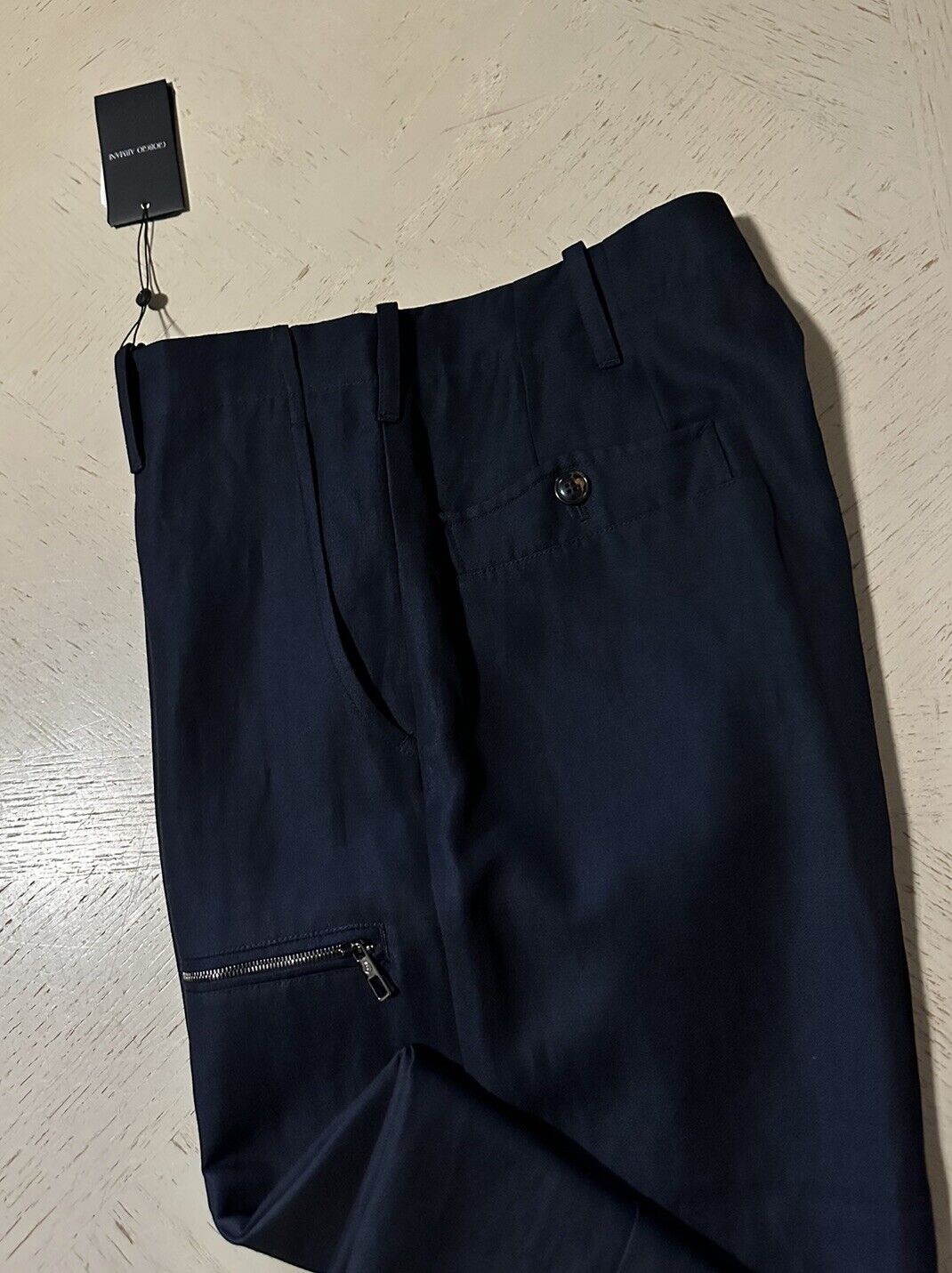 NWT $1195 Giorgio Armani Men’s Linen/Wool Pants Navy 36 US/52 Eu Italy