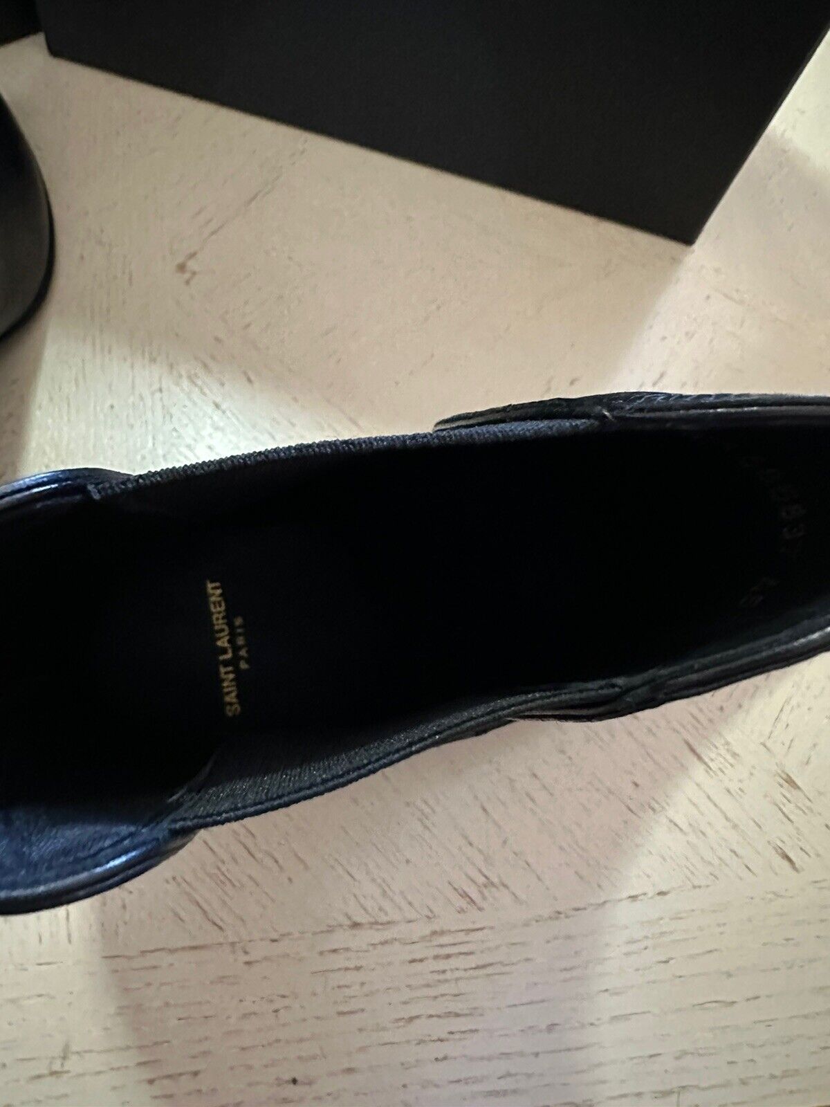 NIB $1195 Saint Laurent Men’s Leather Boots Shoes Black 12 US/45 Eu 685837