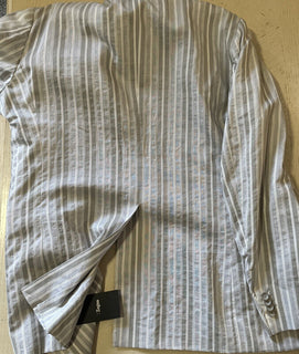 New $905 Z Zegna Sport Coat Blazer Jacket Gray Striped 44 US/56 Eu