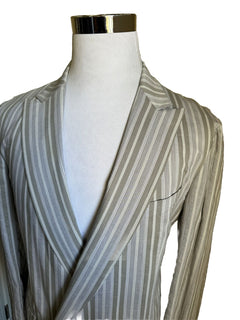 New $905 Z Zegna Sport Coat Blazer Jacket Gray Striped 44 US/56 Eu