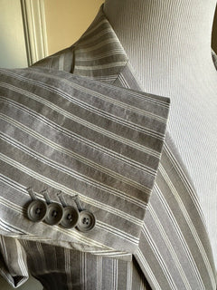 New $905 Z Zegna Sport Coat Blazer Jacket Gray Striped 44 US/56 Eu