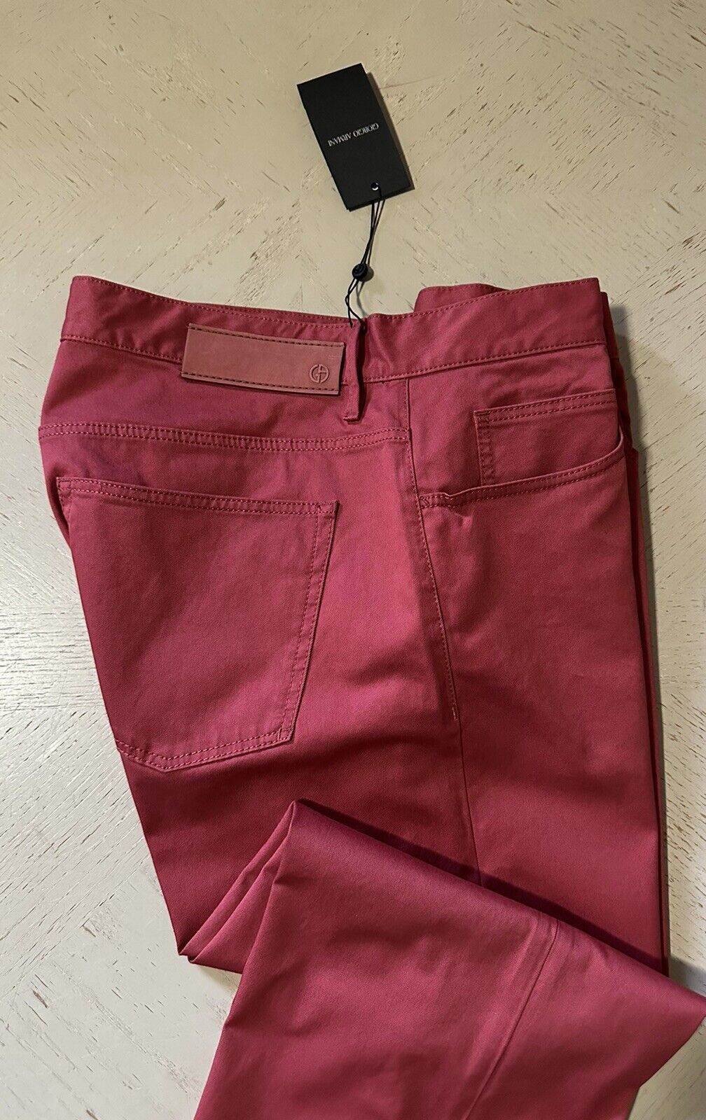 NWT $575 Giorgio Armani Mens Solid Regular Fit Pants Red 38 US/54 Eu Italy