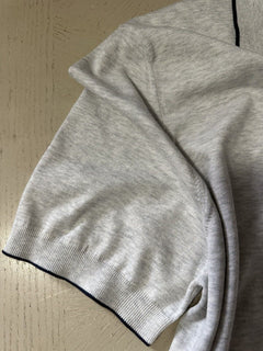 New $595 Brunello Cucinelli Men’s Johnny Collar T Shirt Color FOG 58 Eu ( XXL )