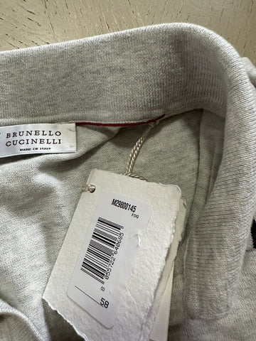 New $595 Brunello Cucinelli Men’s Johnny Collar T Shirt Color FOG 58 Eu ( XXL )