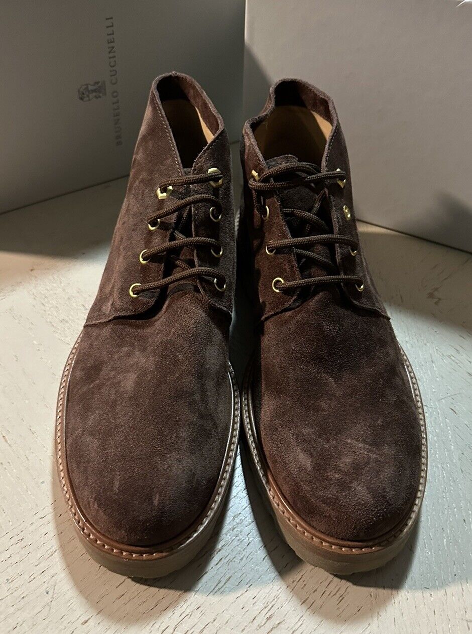 NIB $1250  Brunello Cucinelli Men’s Suede Boots Shoes DK Brown 11 US/44 Eu