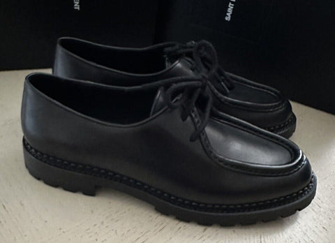 NIB $945 Saint Laurent Men Leather Shoes Black 10 US/43 Eu 687532