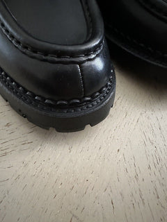 NIB $945 Saint Laurent Men Leather Shoes Black 10 US/43 Eu 687532