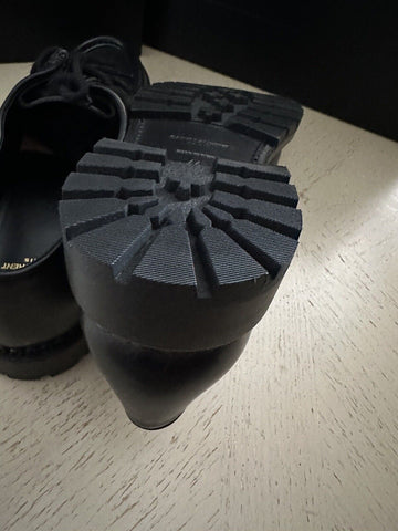 NIB $945 Saint Laurent Men Leather Shoes Black 10 US/43 Eu 687532