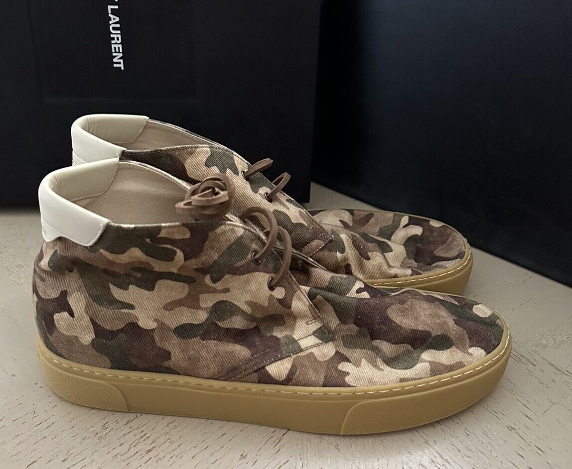 NIB Saint Laurent Men Canvas Camouflage Menphis Sneakers Green/Multi 10 US/43 E