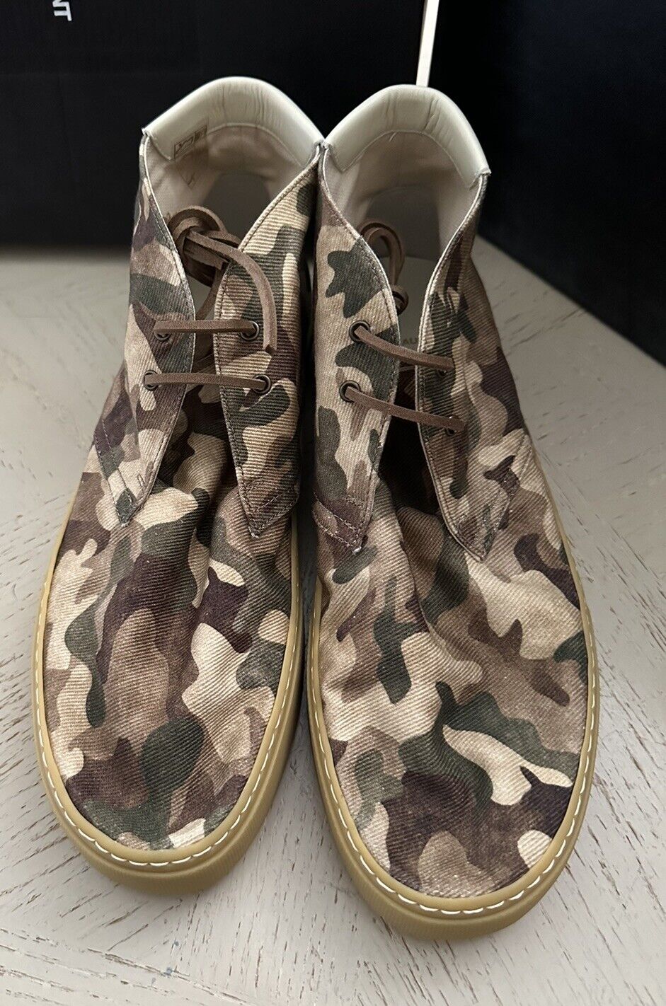 NIB Saint Laurent Men Canvas Camouflage Menphis Sneakers Green/Multi 10 US/43 E