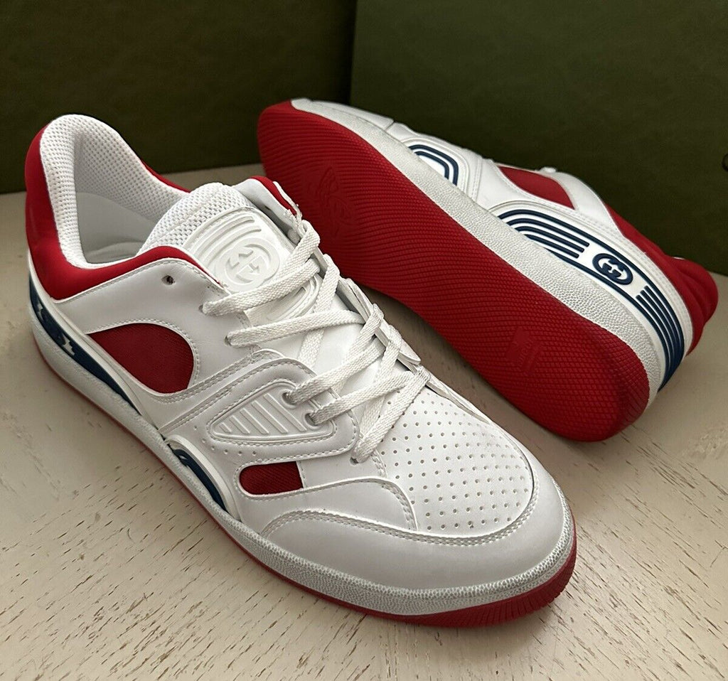 New $950 Gucci Men Demetra Basket Low Top Sneakers White/Red 9.5 US/9 UK 697882