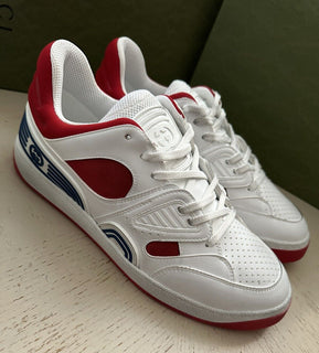 New $950 Gucci Men Demetra Basket Low Top Sneakers White/Red 9.5 US/9 UK 697882
